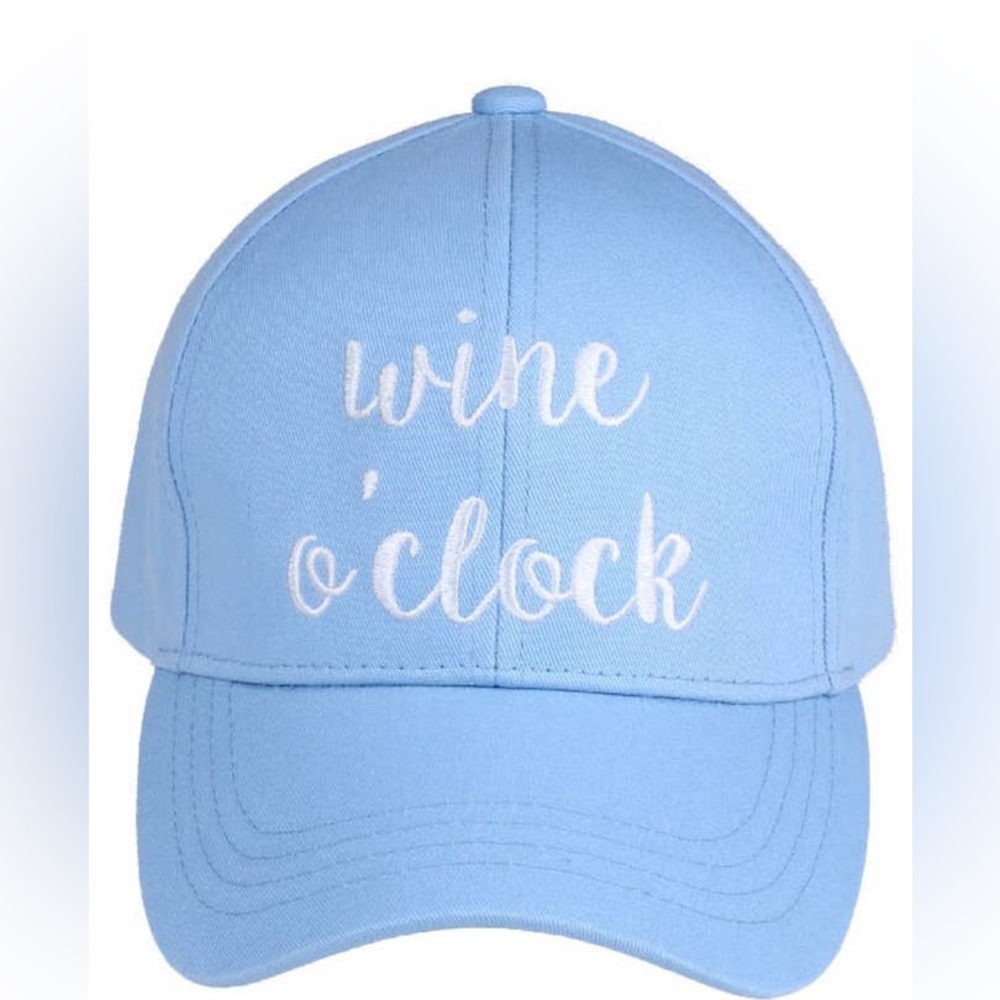 C.C Wine O'Clock Baseball Cap- Light Blue